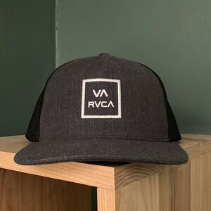 RVCA Black Snapback Hat with Mesh Back